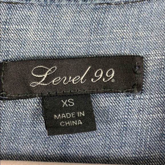 Anthropologie Level 99 Chambray Denim Romper XS - Picture 4 of 8